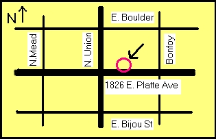 We are located at 2739 E. Bijou St. Located near all the hospitals, funeral homes and downtown